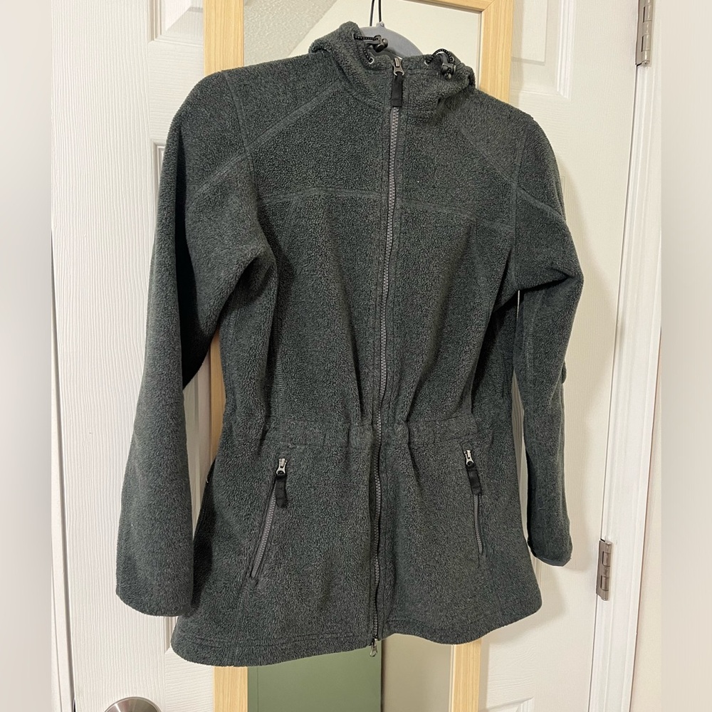 Lands’ End Fleece Jacket with Cinched Waist and Hood